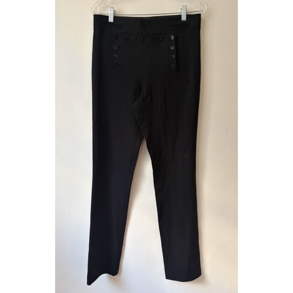 Polo Ralph Lauren Black Wool Pants Button Front Size 8